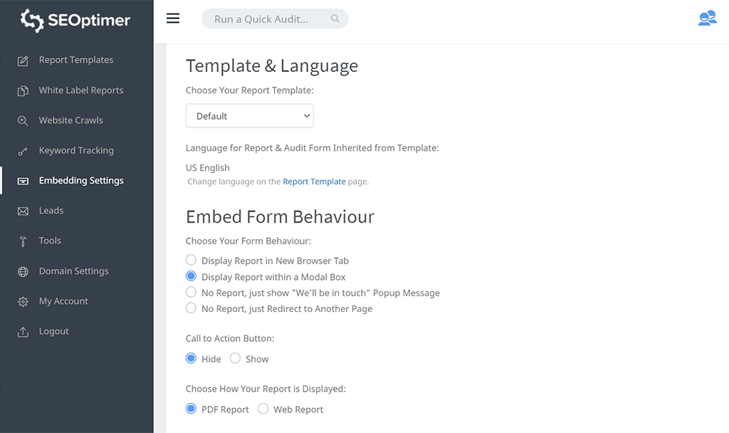 Embedding report type